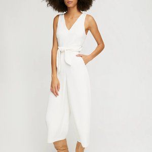 Aritzia Wilfred Écoulement V Jumpsuit - Light Birch (White), Size 4, Tie-waist